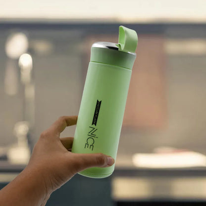6955 outdoor sport water bottle 400ml leak proof bpa-free for travel cold and hot glass with daily intake gym children