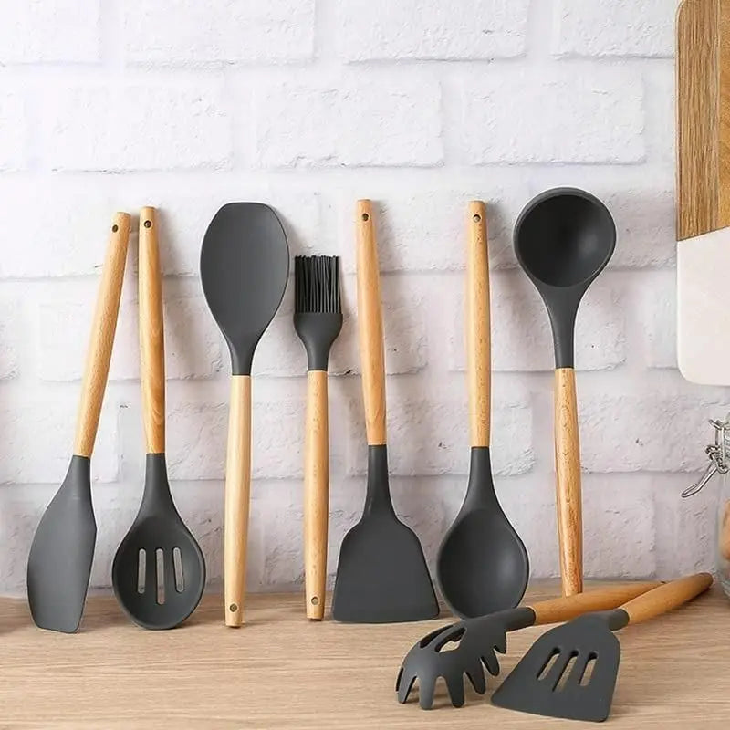 Silicone Cooking Utensils Set (11 Pcs)