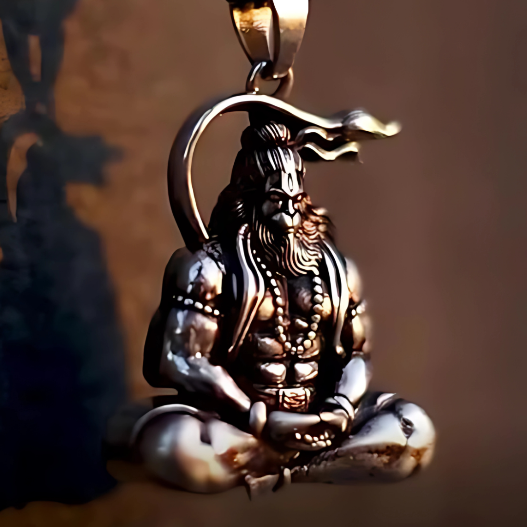 Hanuman Silver Locket With Chain