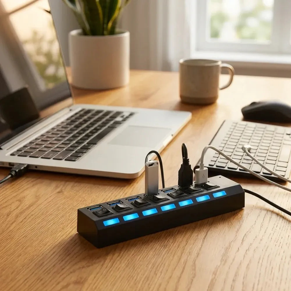 7-port usb hub with switches - home improvement