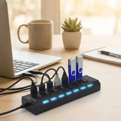 7-port usb hub with switches - home improvement