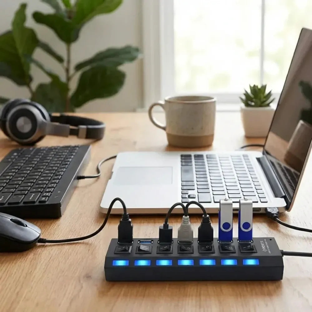 7-port usb hub with switches - home improvement
