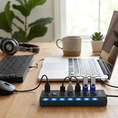 7-port usb hub with switches - home improvement