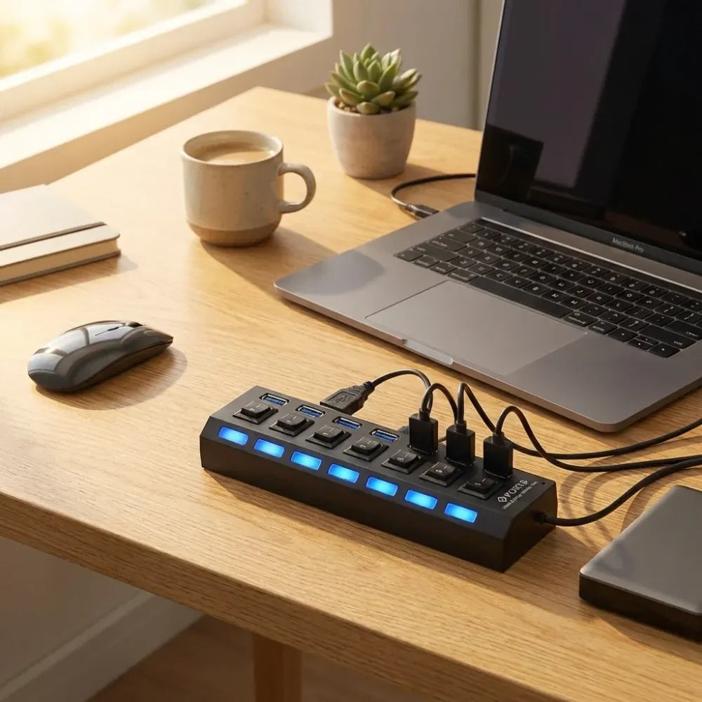 7-port usb hub with switches - home improvement