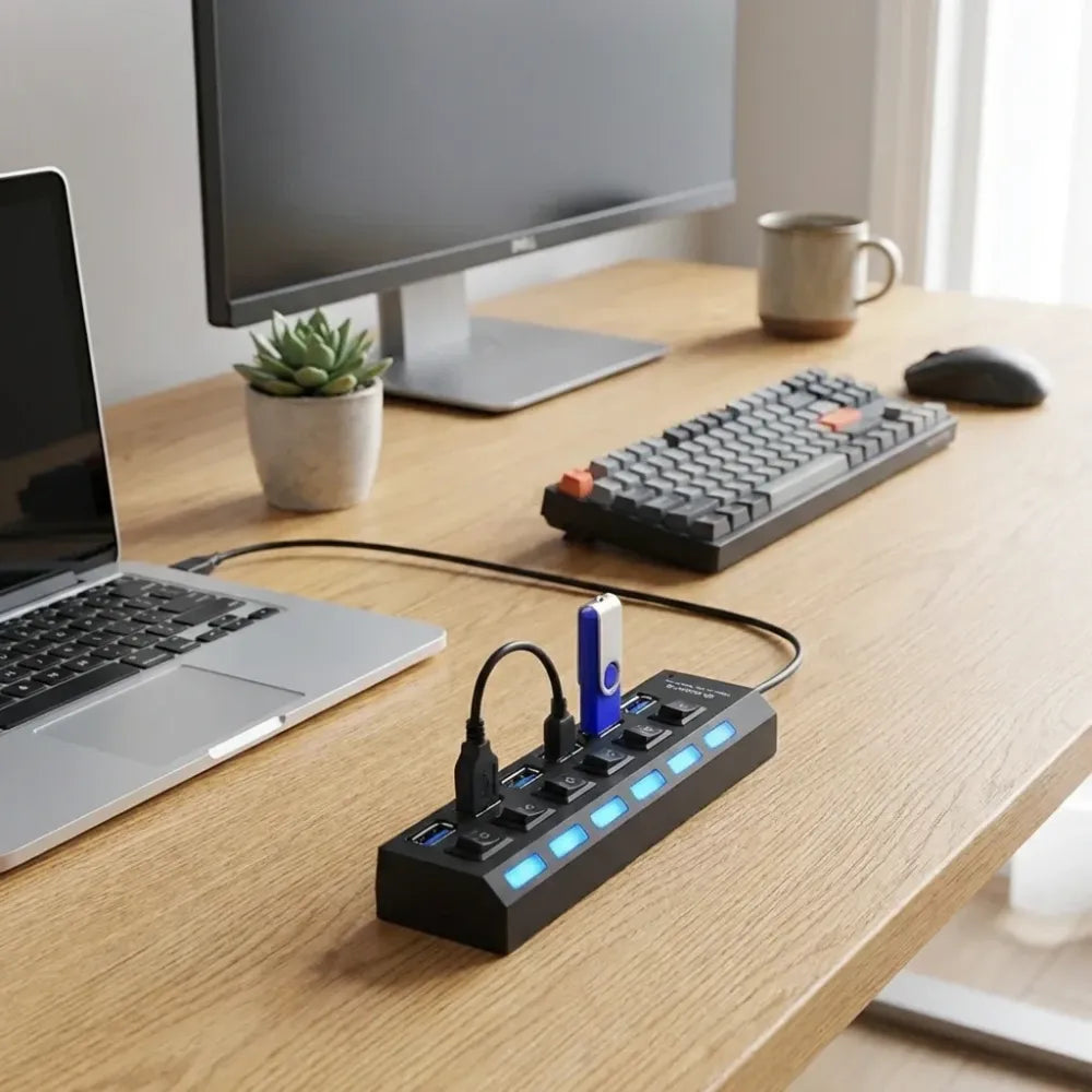 7-port usb hub with switches - home improvement