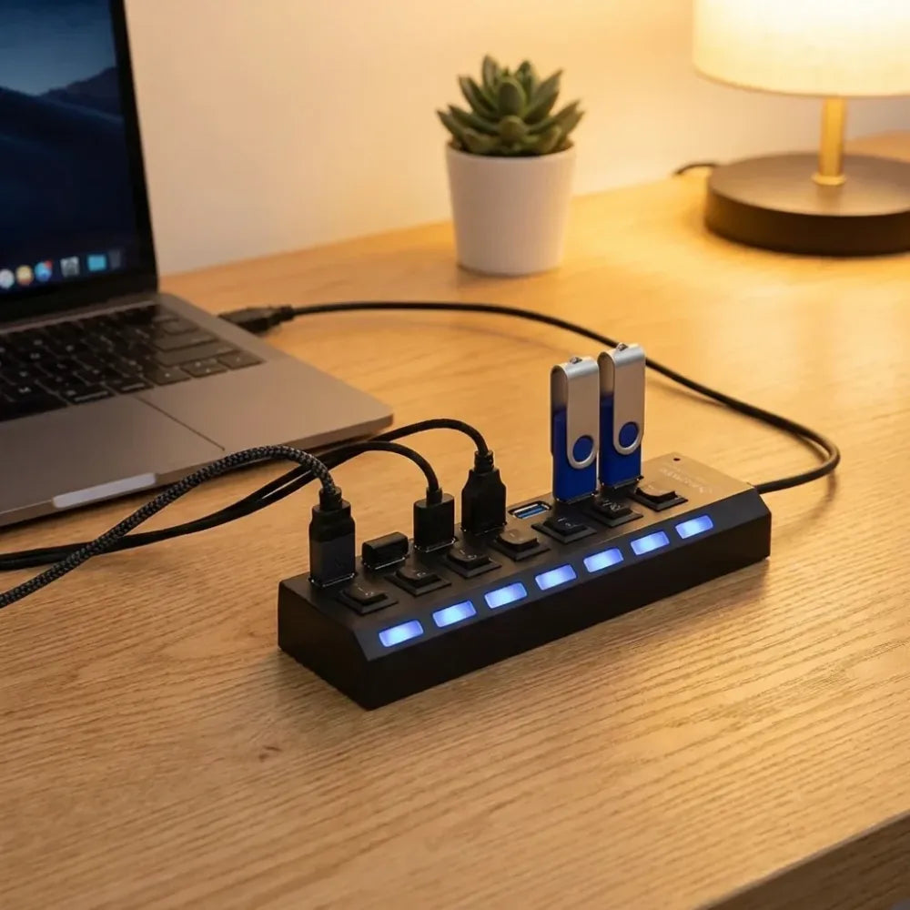7-port usb hub with switches - home improvement