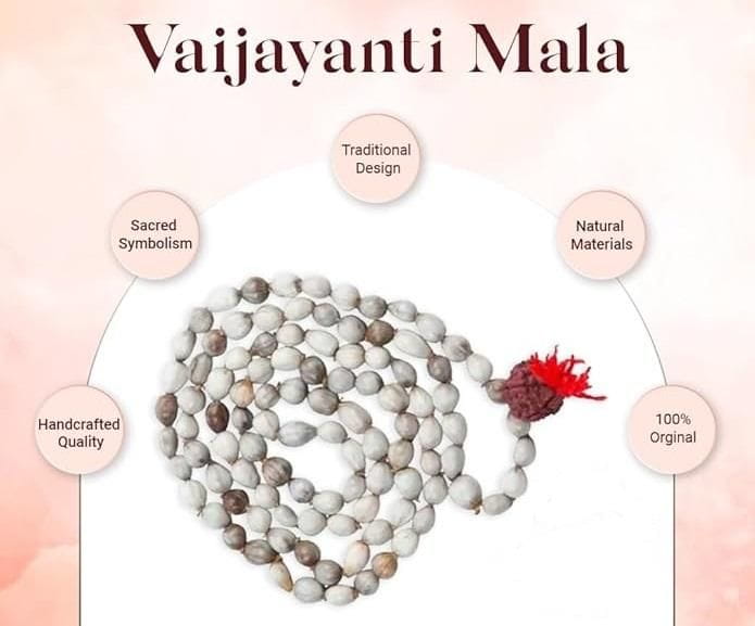 Original vaijayanti mala with rudraksha moira stone