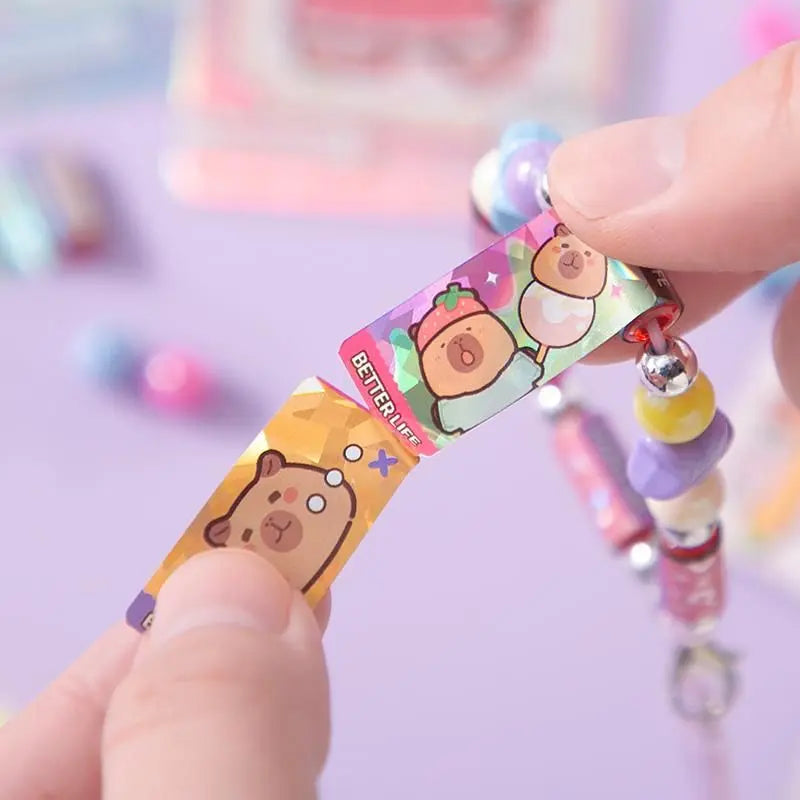 Capybara sticker & bracelet diy kit