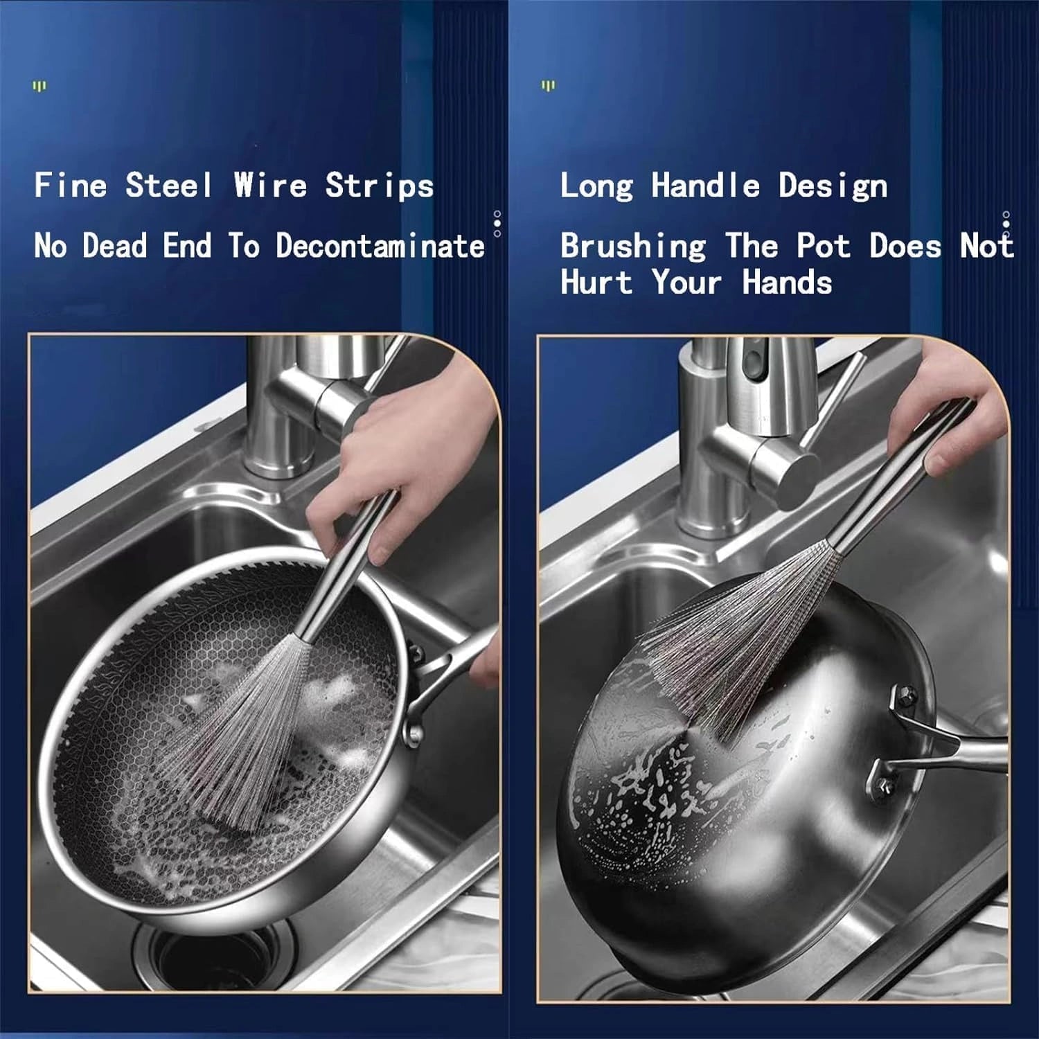 Stainless steel pan brush (2-pack)