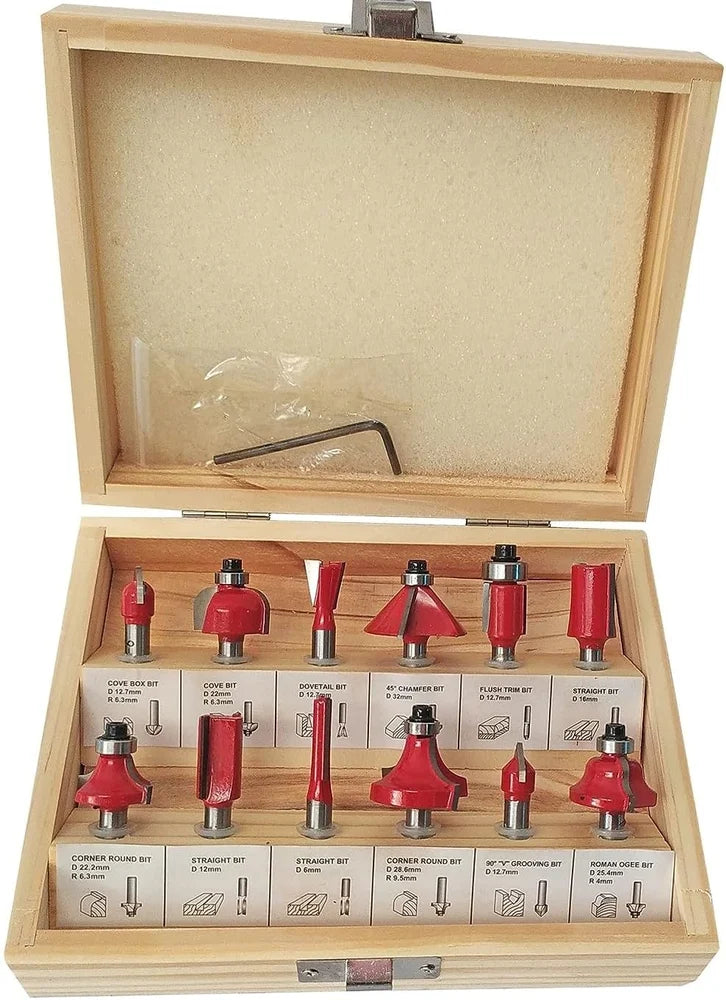 Premium carbide router bit set