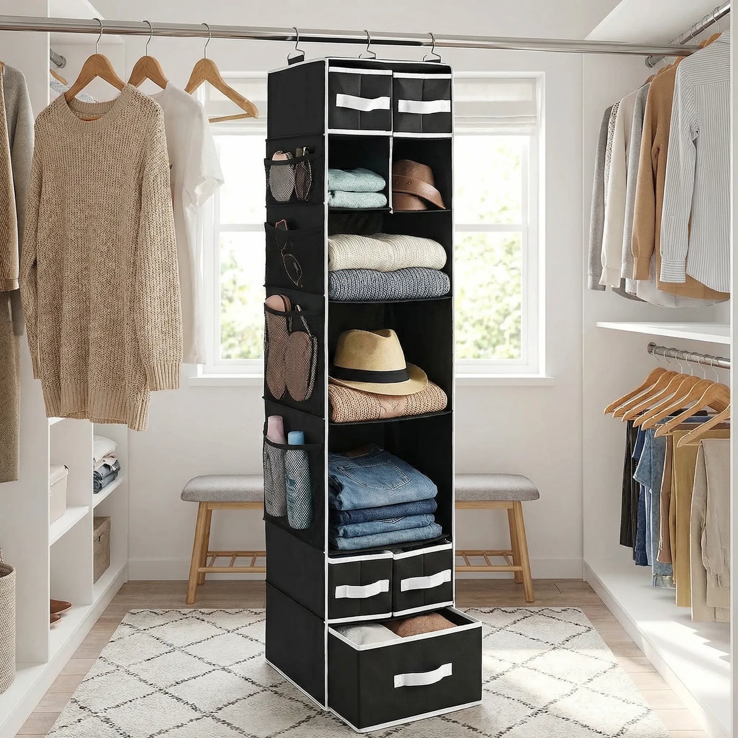 Hanging Closet Organizer with Drawers