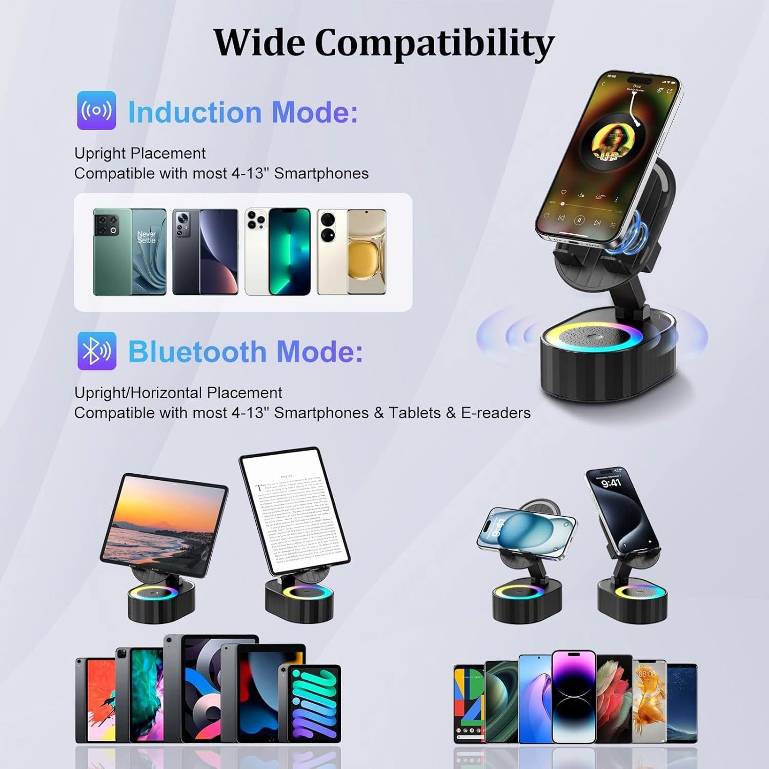 5 in 1 wireless induction speaker