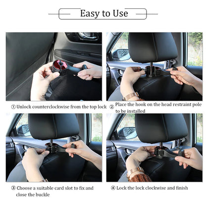 2-in-1 Car Seat Hook & Phone Holder (Pack of 2)