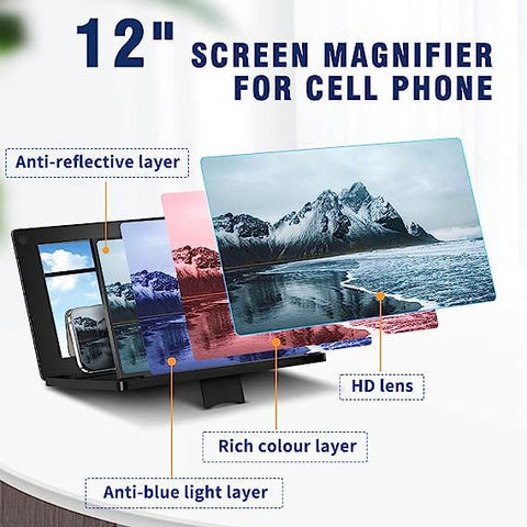 Portable 12x view f3 screen expander 3d magnifier for mobiles and watching movies expanders & magnifiers