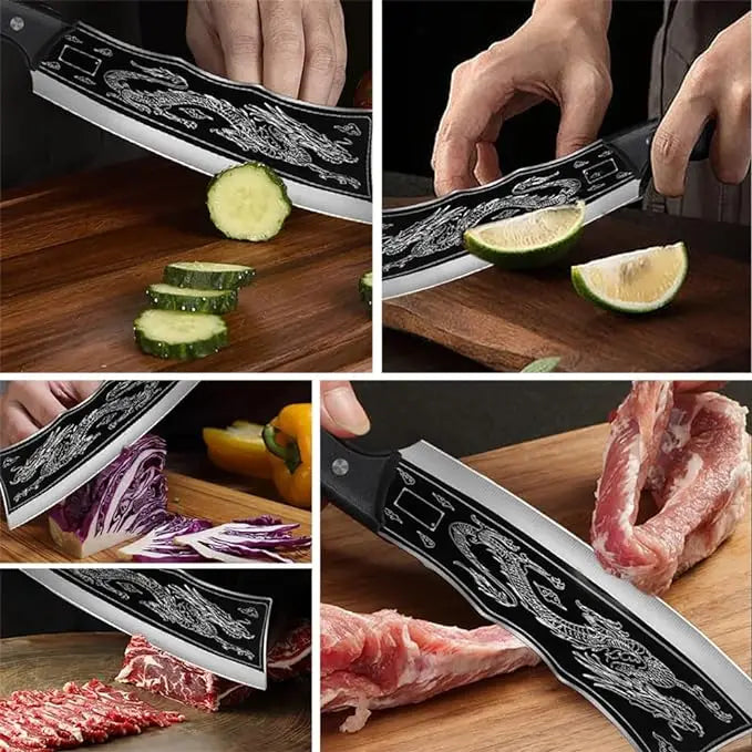 Dragon chopping knife stainless steel blade