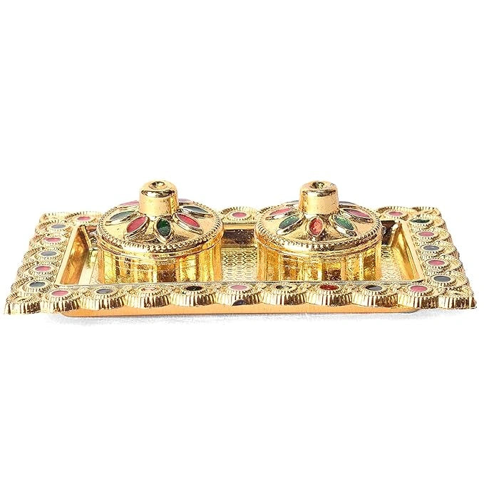Decorative puja thali plate