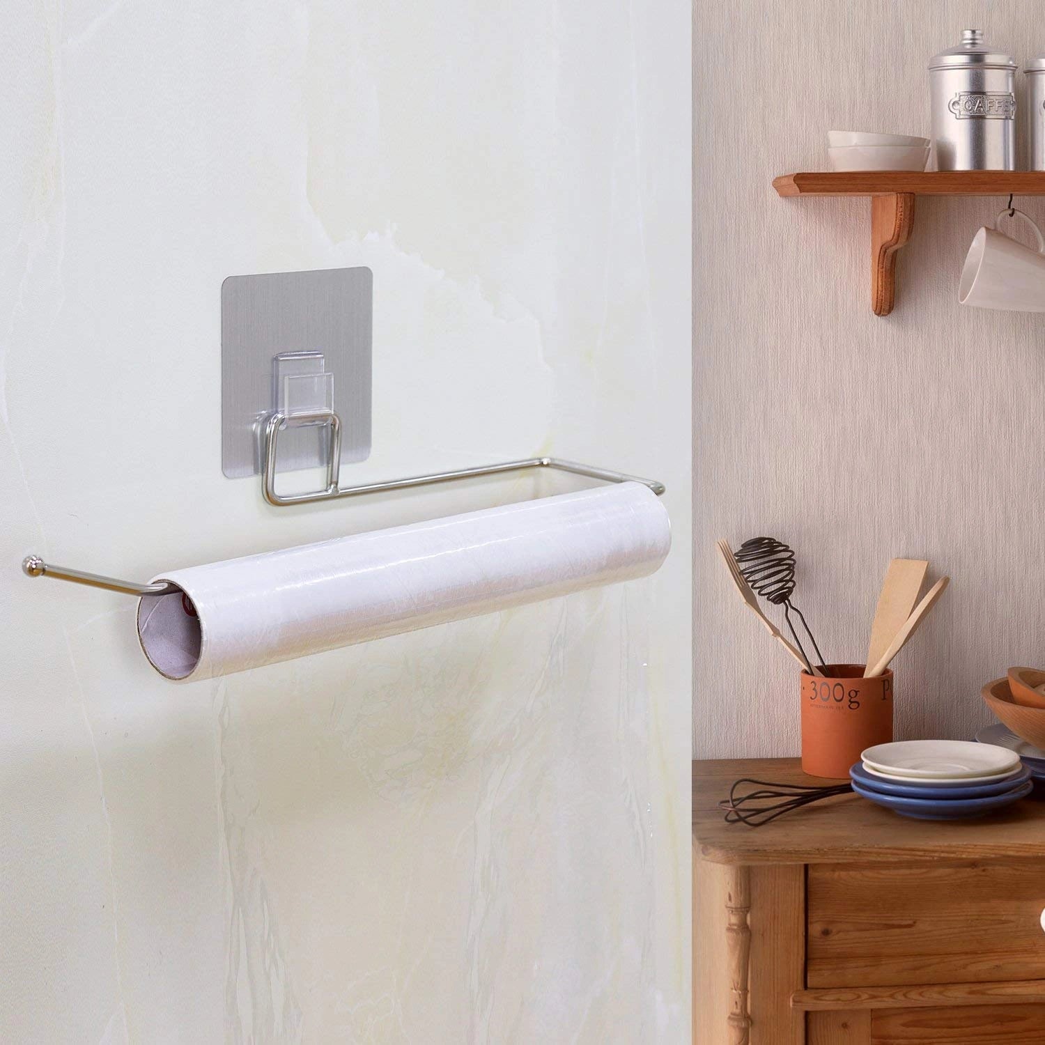 Metal tissue roll holder