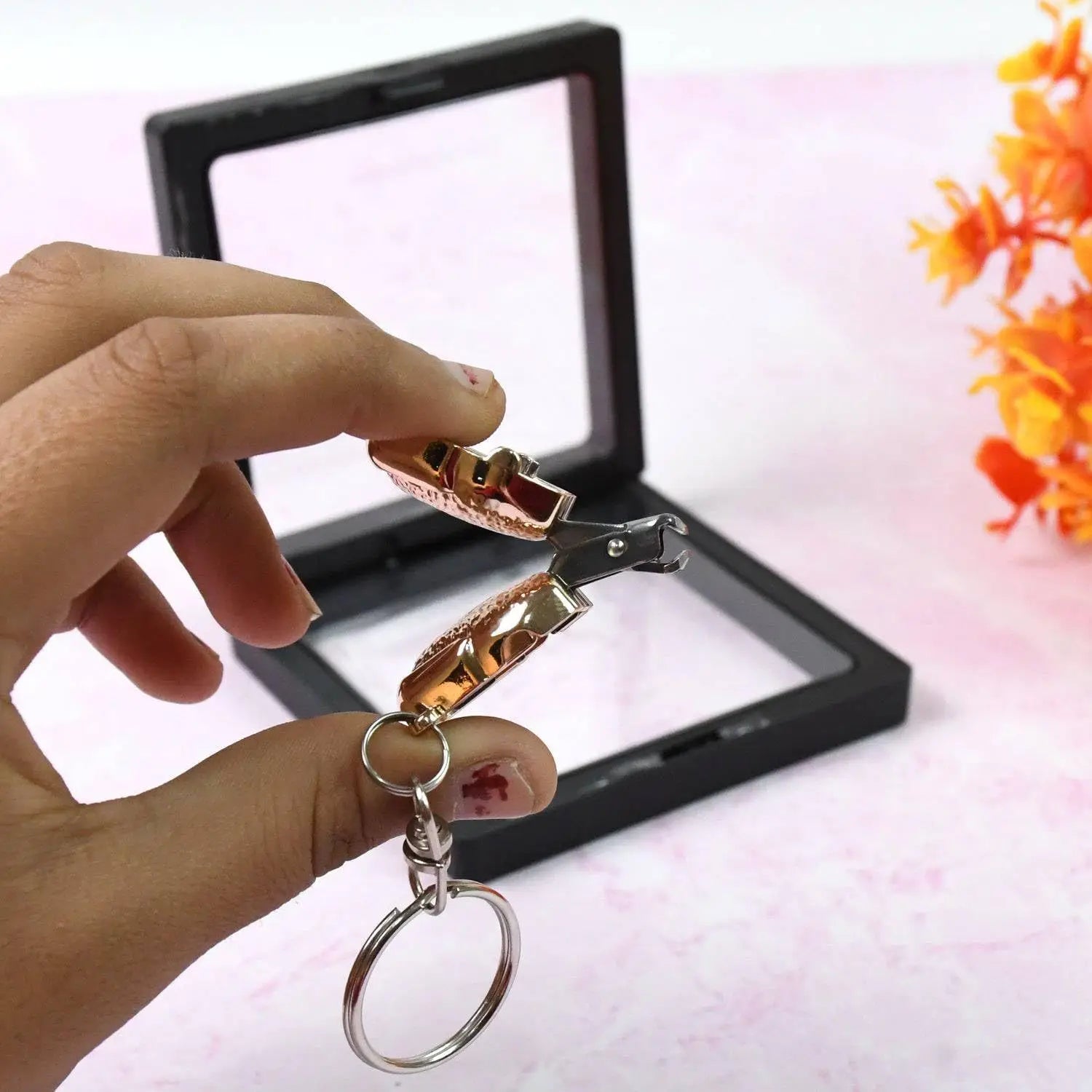 Keychain nail clipper with display