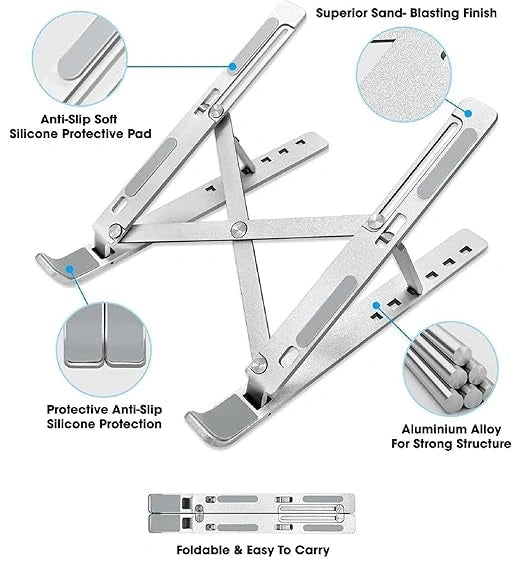Foldable ergonomic laptop stand