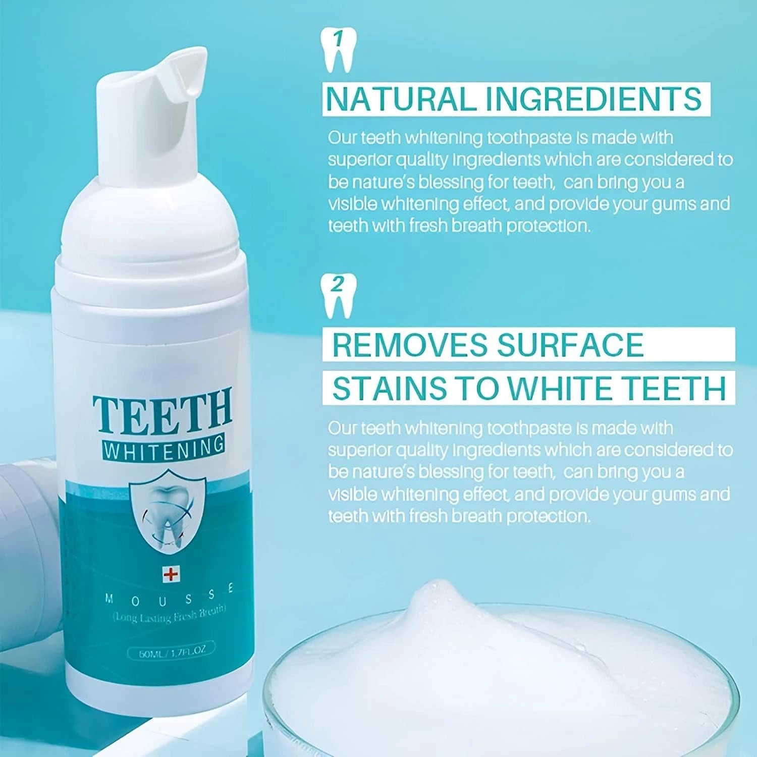 Teeth whitening foam 60ml