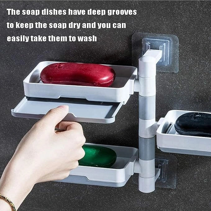 Wall mounted rotatable soap dish holder