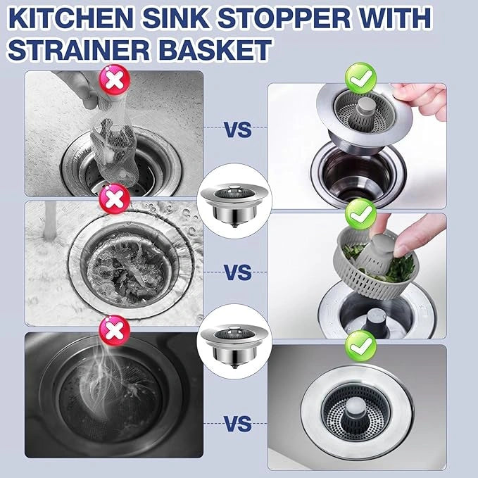 Stainless steel sink drain filter