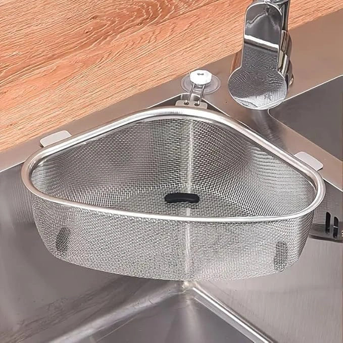 Triangle sink drain basket