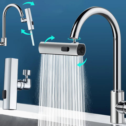 3-in-1 360° waterfall kitchen faucet