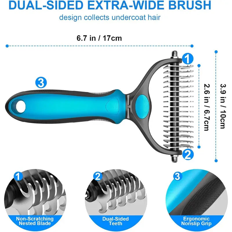 2 in 1 pet grooming brush