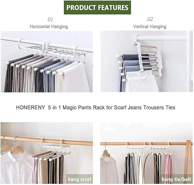 5-in-1 pant organizer hanger