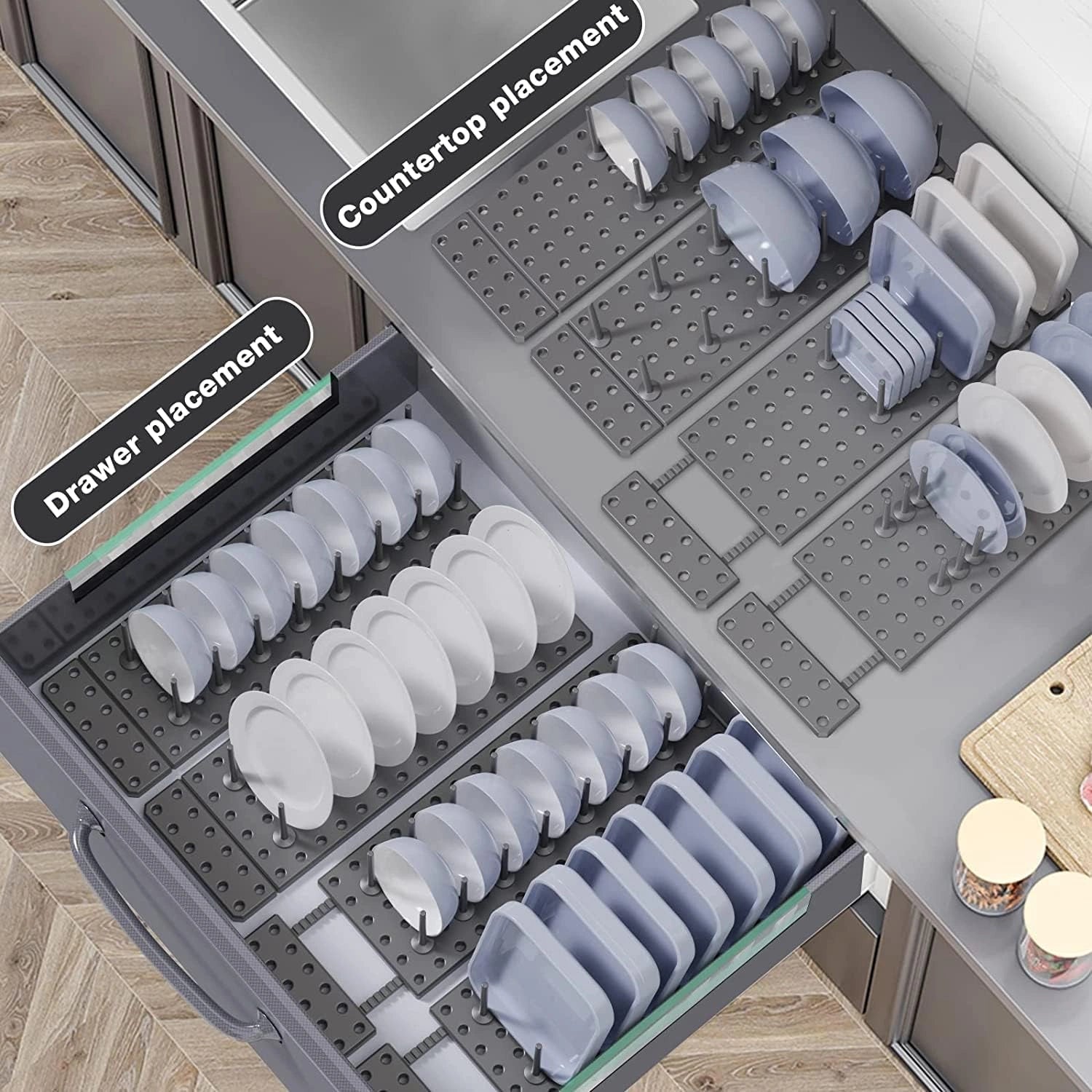Expandable pegboard drawer organizer