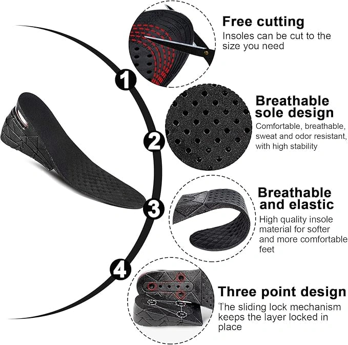 4-layer adjustable height insole