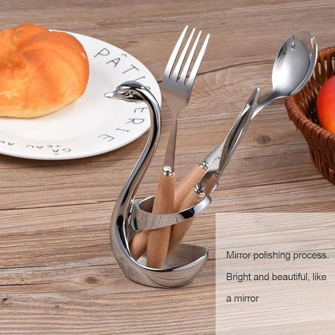 Swan fork holder with set