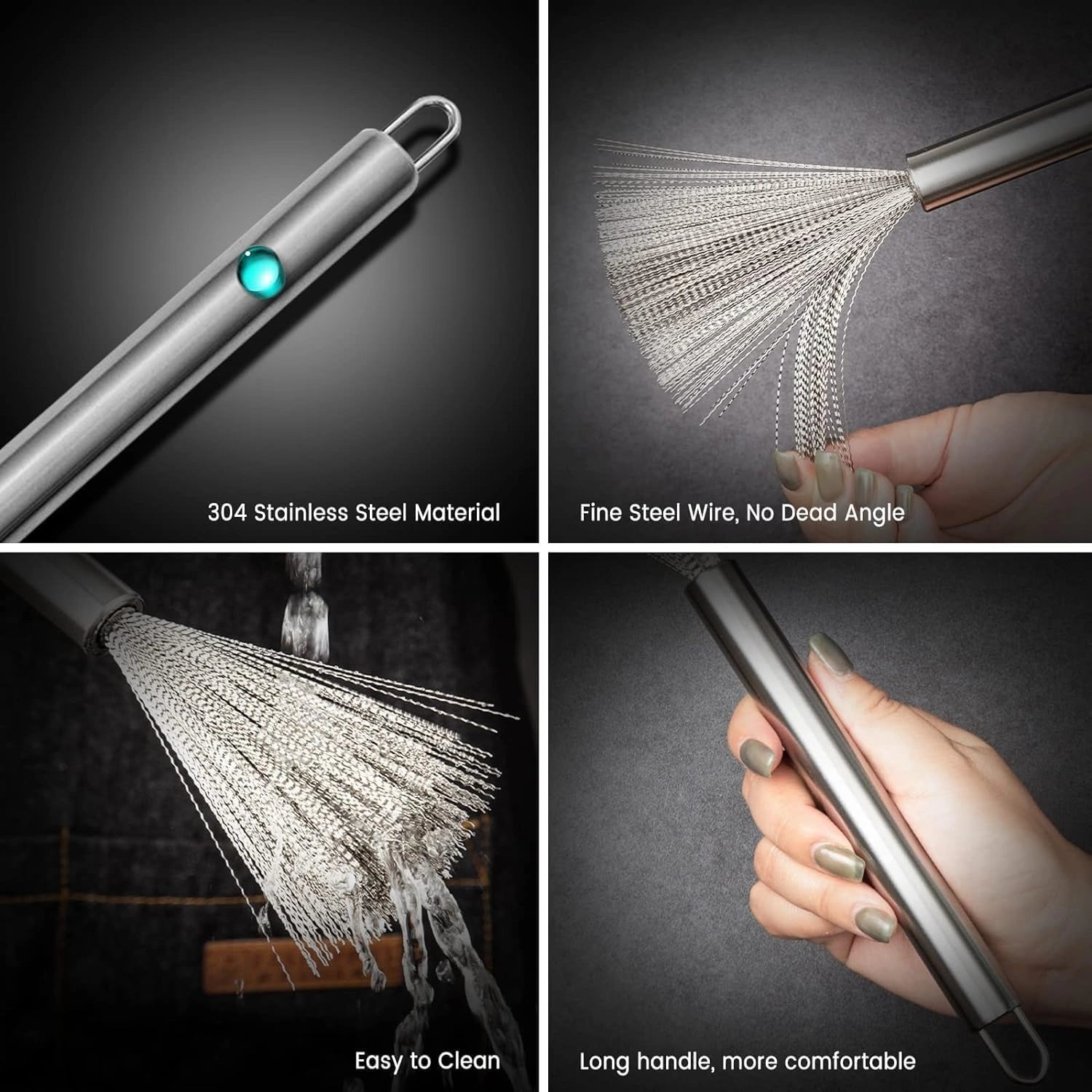 Stainless steel pan brush (2-pack)