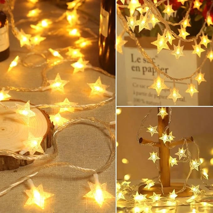 16 led star string lights – warm white