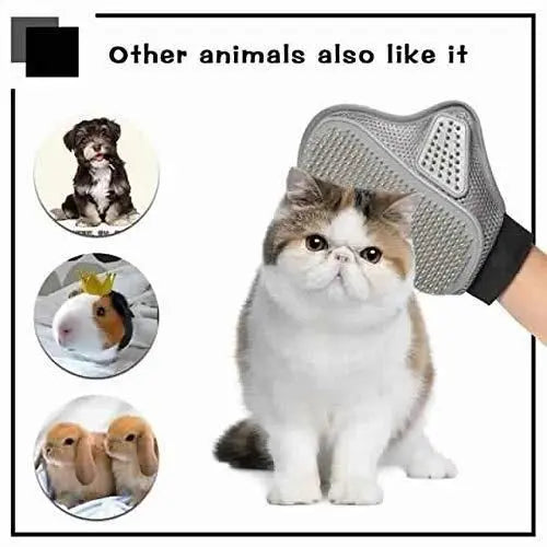 Stainless steel pet grooming glove