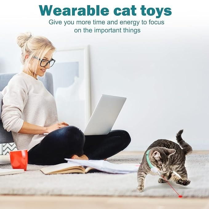 Pet laser collar self teasing toy