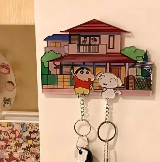 Shinchan & shiro keychain wall hanger