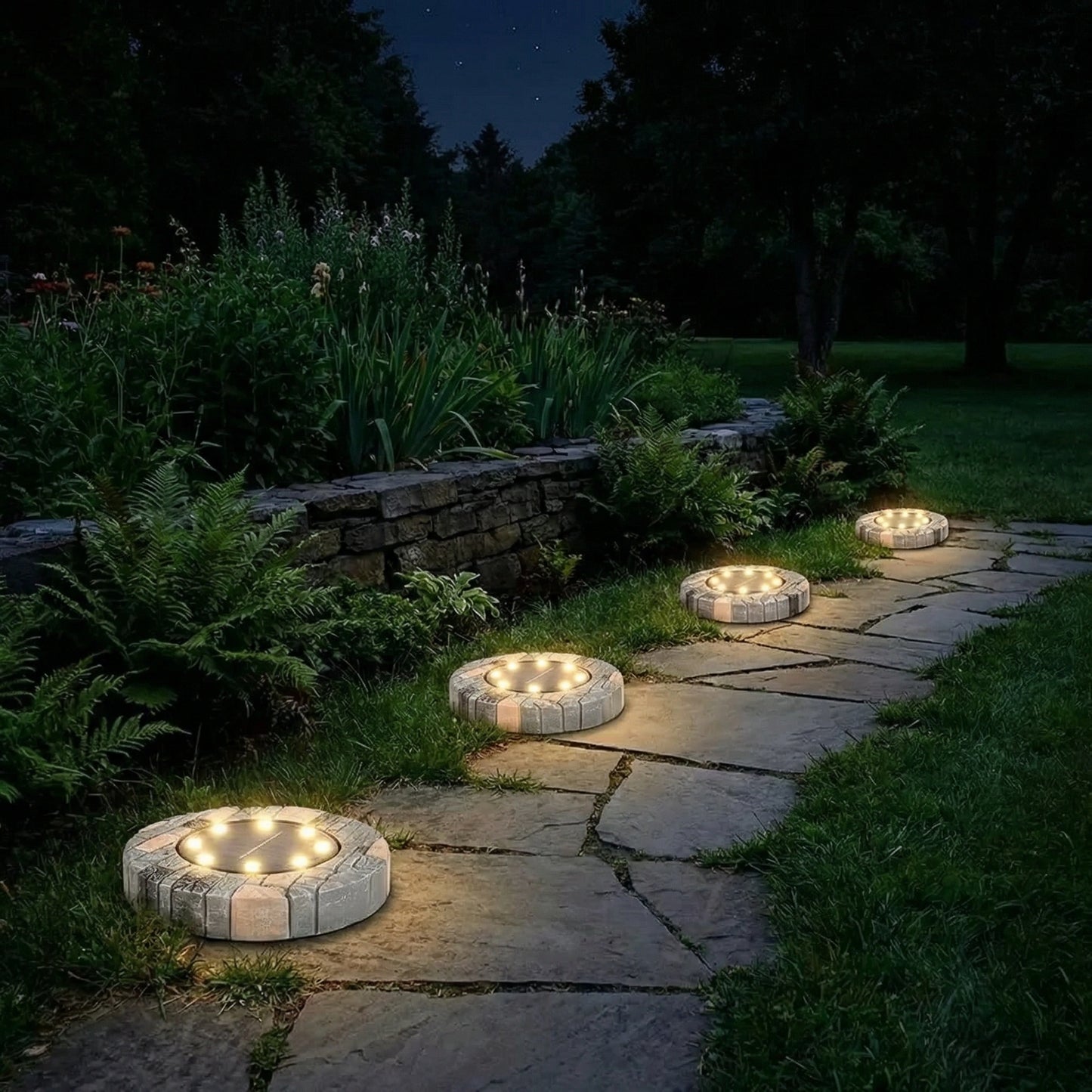 Solar Stone Pathway Lights