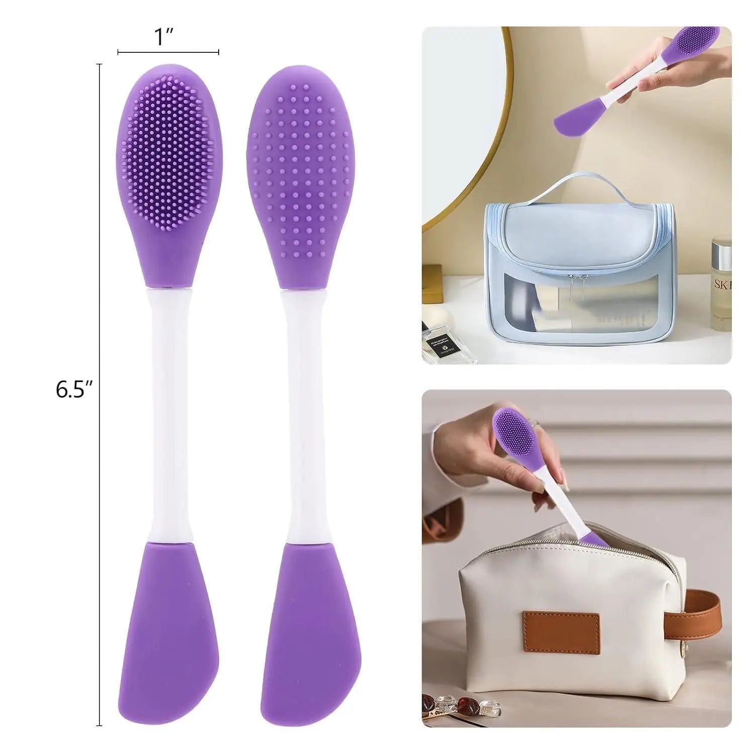 Silicone face mask brush applicator (pack of 2)
