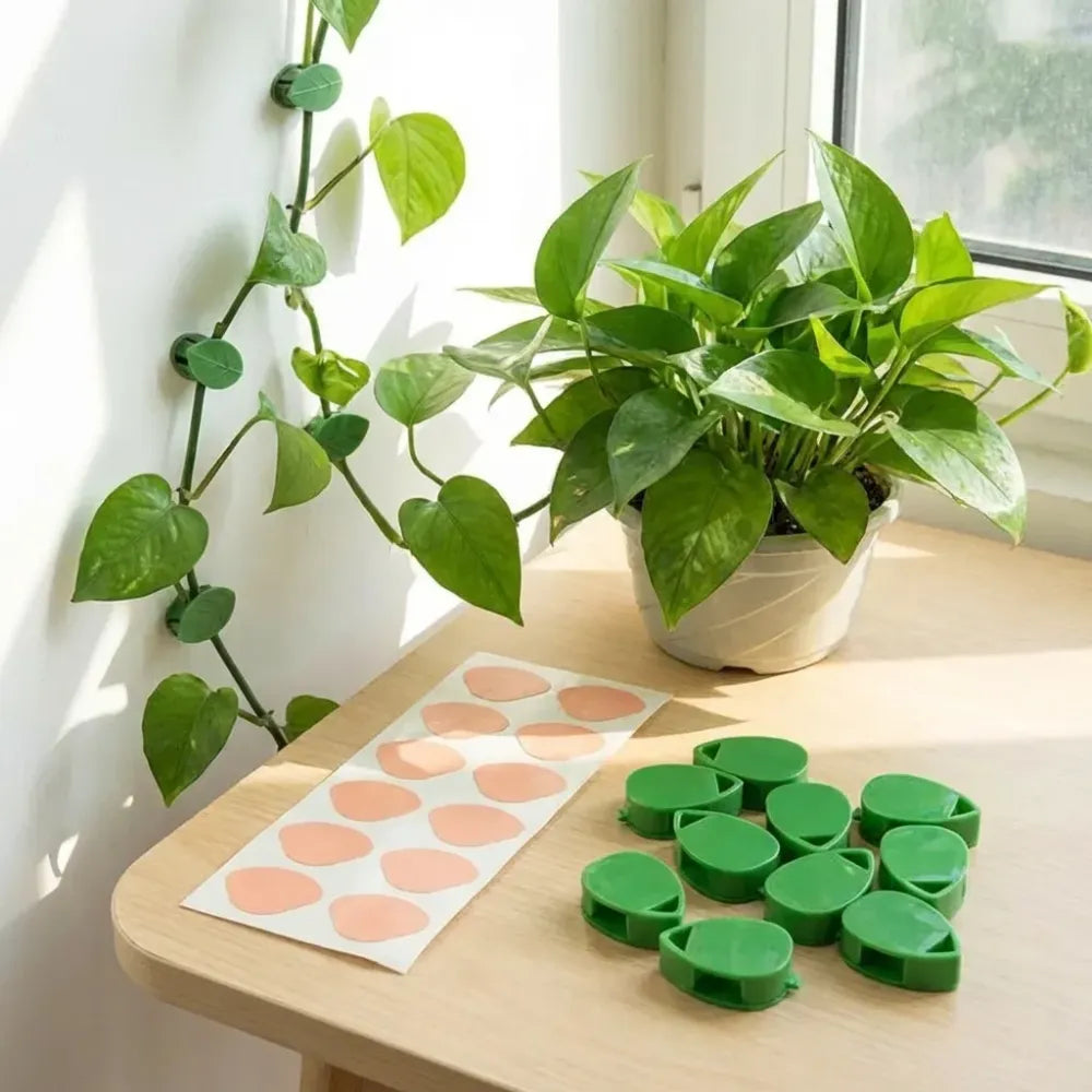 7348 plant climbing wall fixture clip self-adhesive hook vines traction invisible stand green garden support binding