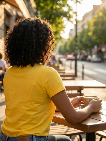 Women’s Printed Cotton T-Shirt – Yellow