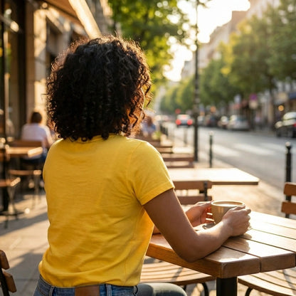 Women’s Printed Cotton T-Shirt – Yellow