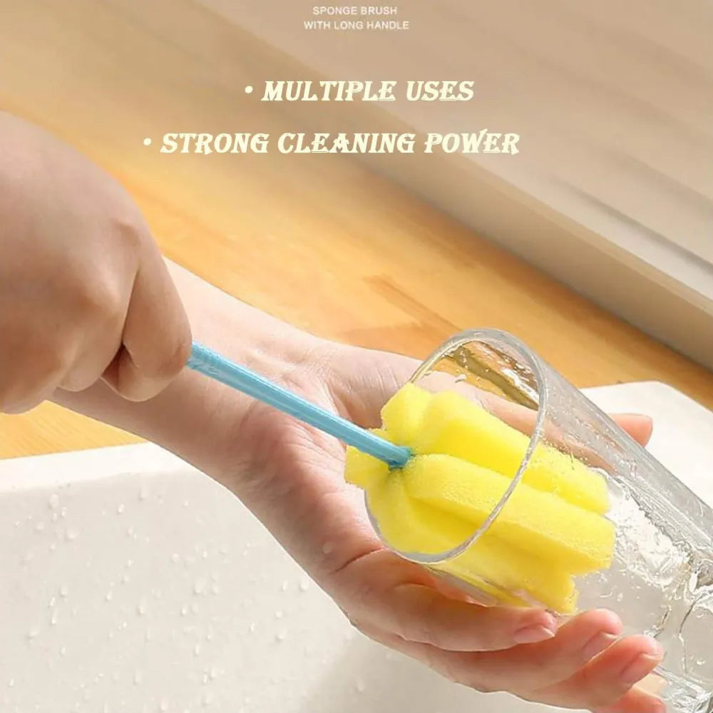 7443 sponge cup washing brush milk bottle cleaning kitchen water tea head household tool (20cm) - home &