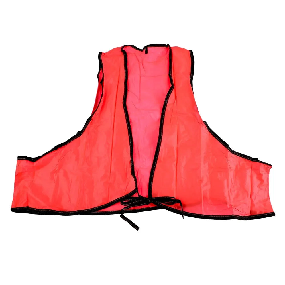 7453 economy safety vest soft vinyl with tie closure for identifying staff and volunteers adult pvc high visibility