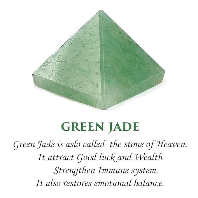 Green jade healing pyramid
