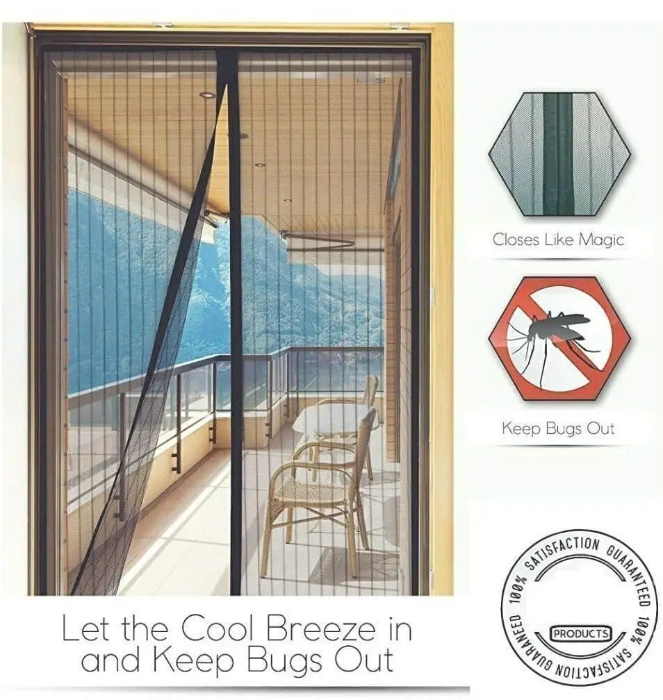 Mesh screen net home magnetic foldable anti mosquito door curtains