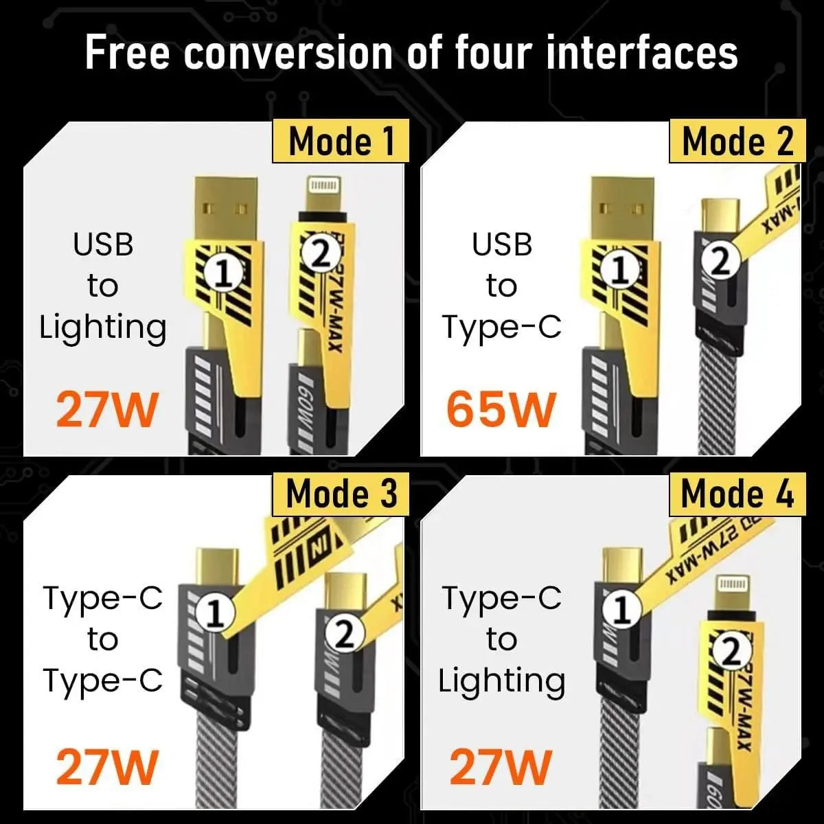4-in-1 usb c lightning cable
