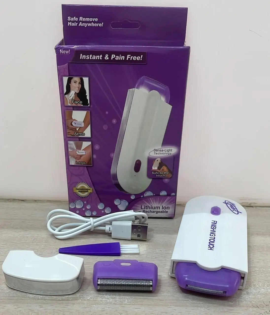 Painless facial body hair trimmer