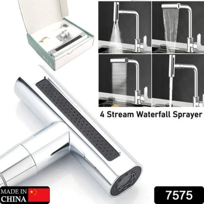 7575 multifunction shower waterfall kitchen faucet 360 rotation touch extender for sink swivel washing vegetable fruit